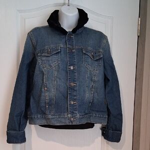 Womens Denim Jacket with Genuine Penelton Blanket & Black Velvet Collar